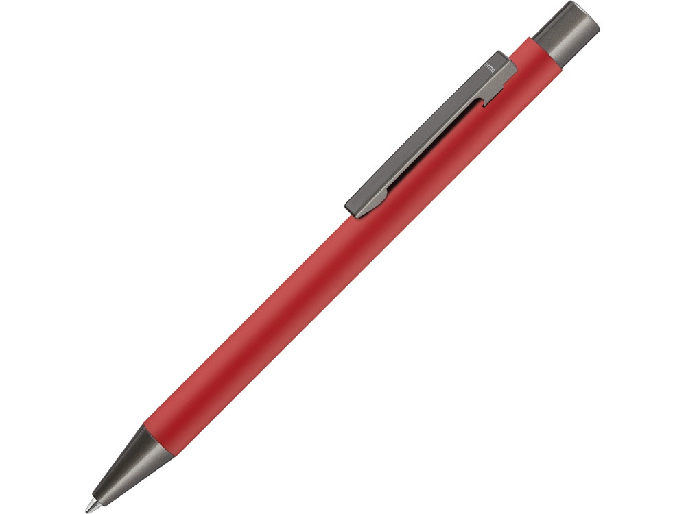 Ручка шариковая UMA STRAIGHT GUM soft-touch, с зеркальной гравировкой, красный - фото 1 - id-p87180420