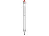 Ручка металлическая шариковая Flowery со стилусом и цветным зеркальным слоем, белый/красный, фото 3