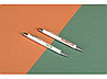Ручка металлическая шариковая Flowery со стилусом и цветным зеркальным слоем, белый/оранжевый, фото 5