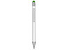 Ручка металлическая шариковая Flowery со стилусом и цветным зеркальным слоем, белый/зеленое яблоко, фото 3