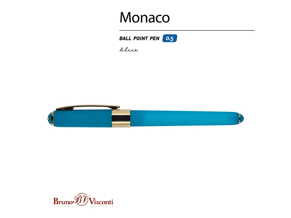 Ручка пластиковая шариковая Monaco, 0,5мм, синие чернила, бирюзовый - фото 2 - id-p87184490