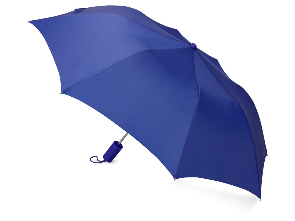 Зонт складной Tulsa, полуавтоматический, 2 сложения, с чехлом, синий (Р) - фото 2 - id-p87184531