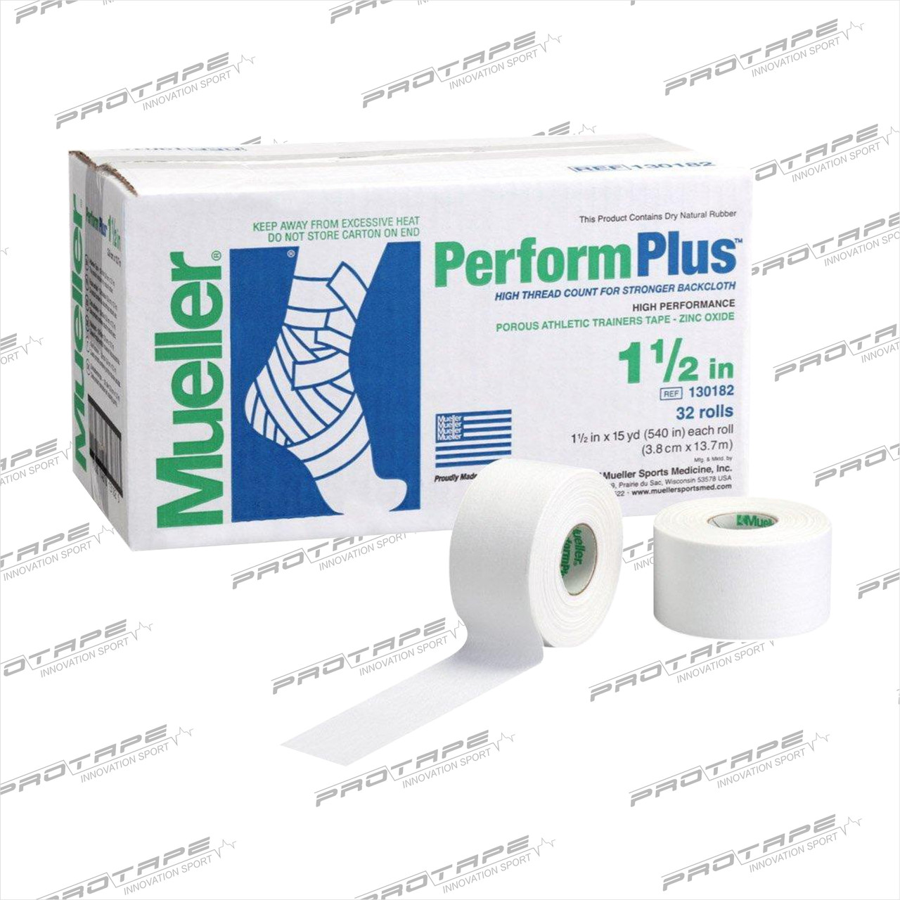 Адгезивный тейп 130182 Mueller Perform Plus Tape 3.8см х 13.7м, 32 рул. - фото 1 - id-p83382747