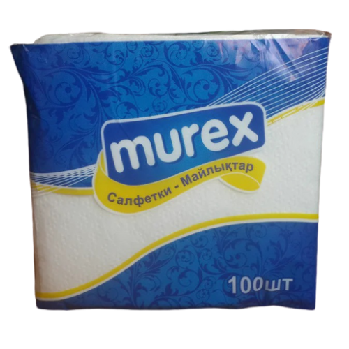 Салфетка бумажная белая 24х24 , 100 штук Murex