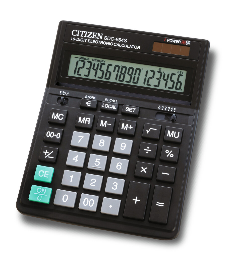 Калькулятор бухгалтерский Citizen SDC-664S, 16 разрядов