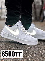Кеды Nike air force белые сер лого, фото 1