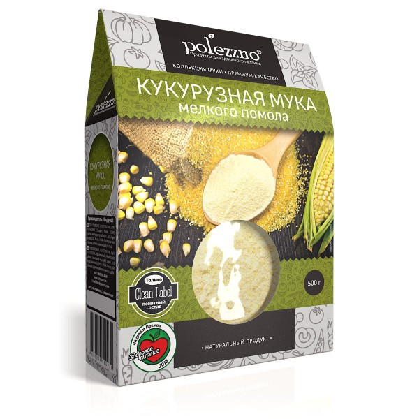 Polezzno Мука кукурузная мелкого помола,500 г