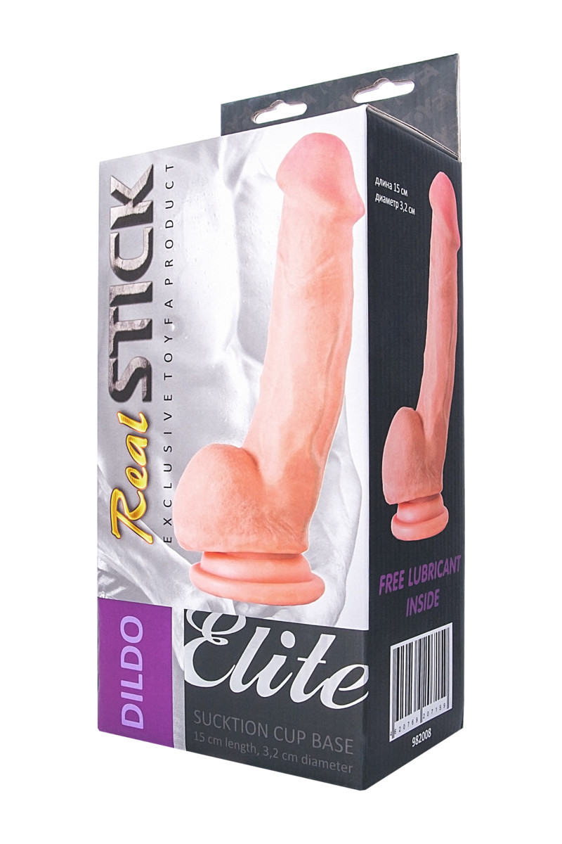 РЕАЛИСТИЧНЫЙ ФАЛЛОИМИТАТОР TOYFA REALSTICK ELITE DILDO, TPR, ТЕЛЕСНЫЙ, 20 СМ