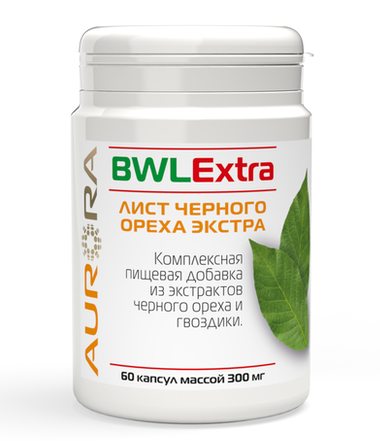 Лист черного ореха Экстра - антипаразитарная защита (BWL Extra), Аврора, 60 капсул