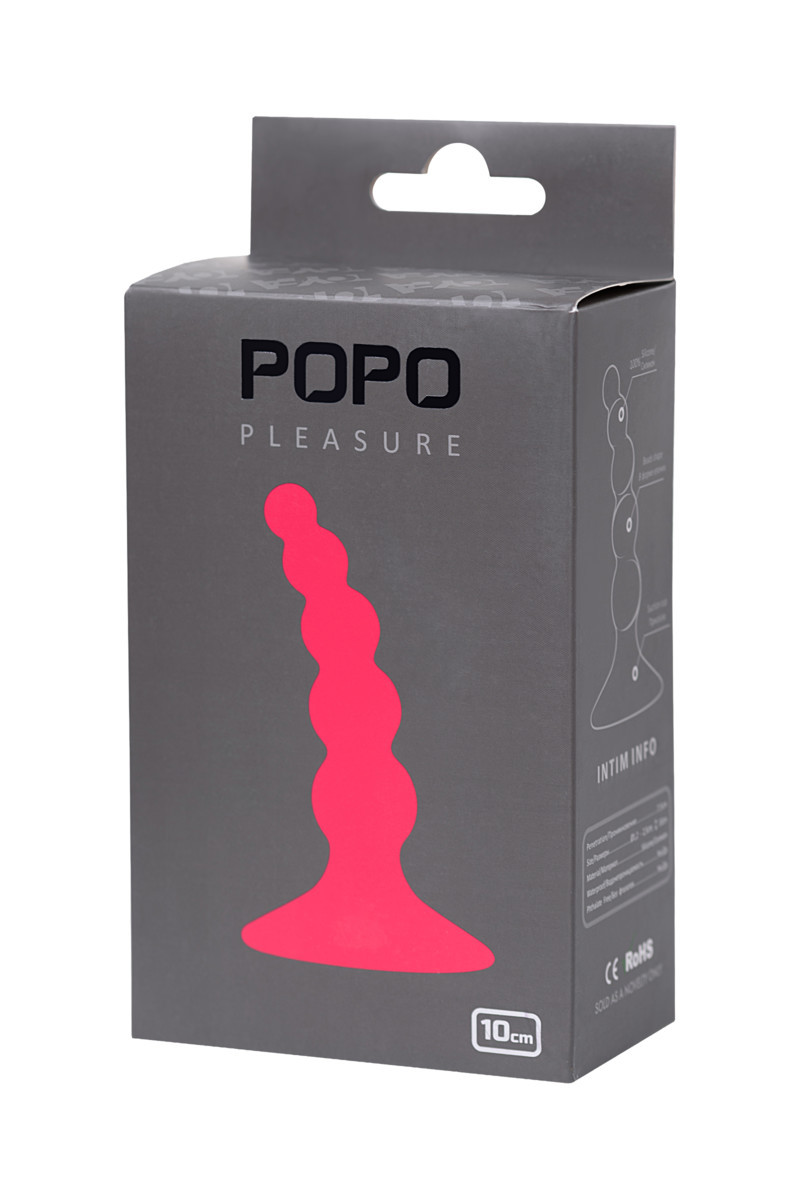 АНАЛЬНАЯ ВТУЛКА POPO PLEASURE BY TOYFA «ШАРИКИ», СИЛИКОН, РОЗОВАЯ, 10 СМ, Ø 2,5 СМ