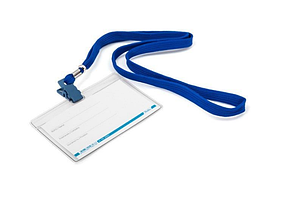 Бейдж пластиковый горизонтальный "Hatber", 66x98мм, с клипсой на шнурке