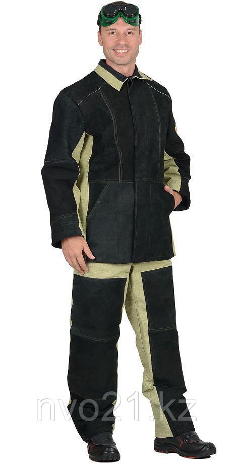 Костюм сварщика: куртка, брюки брезентовый со спилком 2,7 кв.м тип Б - фото 4 - id-p87134577