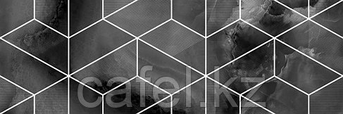 Кафель | Плитка настенная 25х75 Асуан | Asuan 5Д черный с рисунком, фото 2