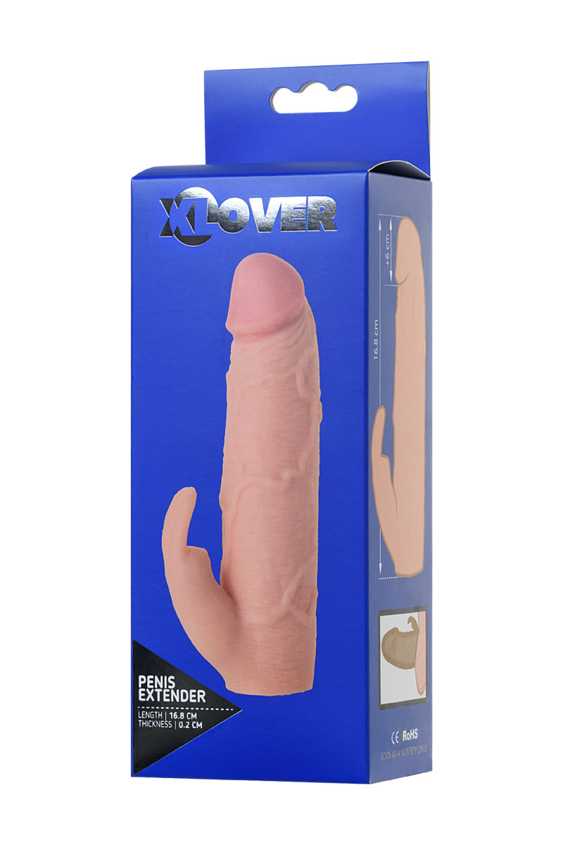 НАСАДКА TOYFA XLOVER, ДЛЯ УВЕЛИЧЕНИЯ РАЗМЕРА, TPE, ТЕЛЕСНЫЙ, 16,8 СМ