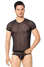 КОСТЮМ-СЕТКА С ВЫРЕЗАМИ ПО БОКАМ МУЖСКОЙ SOFTLINE COLLECTION (МАЙКА, ШОРТЫ), ЧЁРНЫЙ, XL