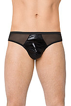 ТРУСЫ МУЖСКИЕ WETLOOK + СЕТКА SOFTLINE COLLECTION, ЧЁРНЫЙ, M/L