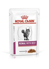 Royal Canin Renal Feline с говядиной в соусе, влажный корм для кошек поддерживающий функцию почек