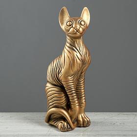 Статуэтка  "Кошка", золотистый цвет, 38 см