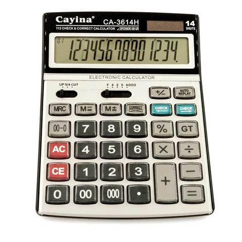Калькулятор настольный офисный Cayina {14 разрядов, расчёт налога, 112 check & correct} - фото 1 - id-p87268185