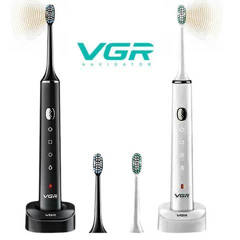 Зубная щётка ультразвуковая с беспроводной USB-зарядкой VGR Navigator + 2 сменные насадки (Белый) - фото 2 - id-p87269251