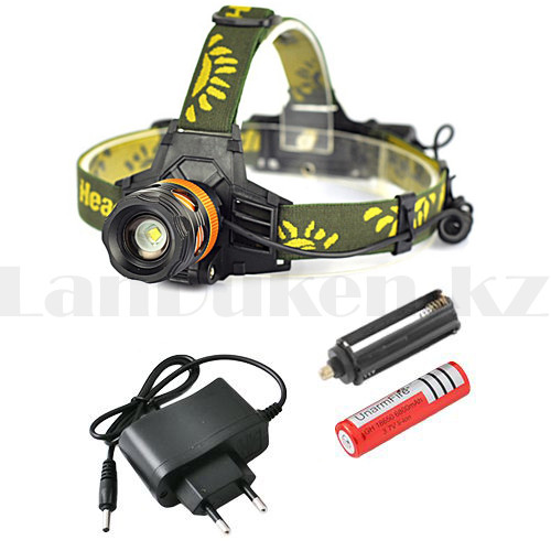 Налобный фонарь HEADLAMP 4LED с рассеивающей линзой 4 режима на аккумуляторе и батарейках К-13 - фото 2 - id-p87272111