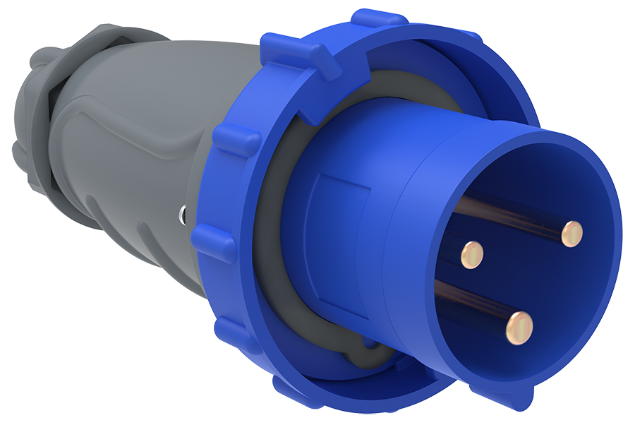 Вилка переносная ССИ-033 63А-6ч/200-250В 2Р+РЕ IP67 MAGNUM ИЭК