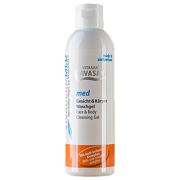 Очищающий гель для лица и тела Вивадерм Мед 200 мл.