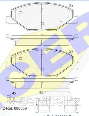 Тормозные колодки GROSS-689(REMSA 1553.00)