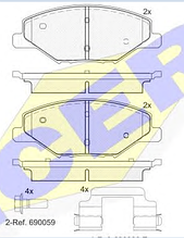 Тормозные колодки GROSS-689(REMSA 1553.00)