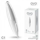МИНИ-ВИБРАТОР ПЕРЕЗАРЯЖАЕМЫЙ, OVO, ABS ПЛАСТИК, БЕЛЫЙ, 11 СМ, фото 4