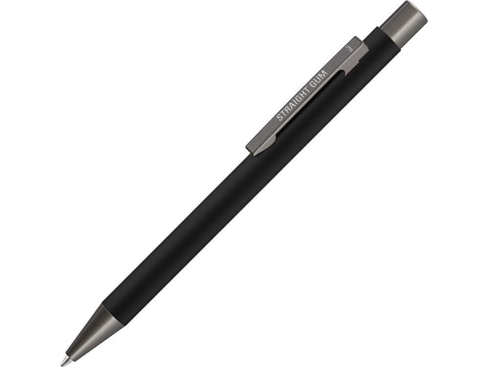 Ручка шариковая UMA STRAIGHT GUM soft-touch, с зеркальной гравировкой, черный - фото 3 - id-p87292866