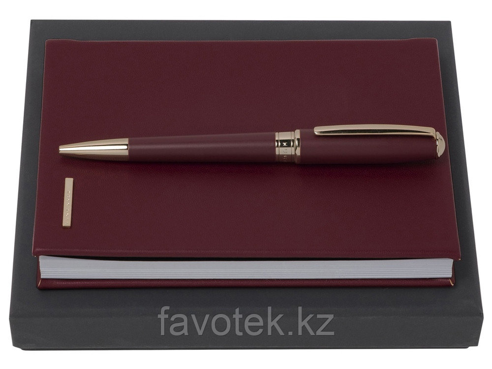 Подарочный набор Essential Lady Burgundy: блокнот А6, ручка шариковая. Hugo Boss