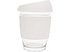 Стеклянный стакан Monday с силиконовой крышкой и манжетой, 350мл, белый, фото 3
