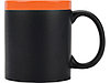 Кружка с покрытием для рисования мелом Да Винчи, черный/оранжевый, фото 3
