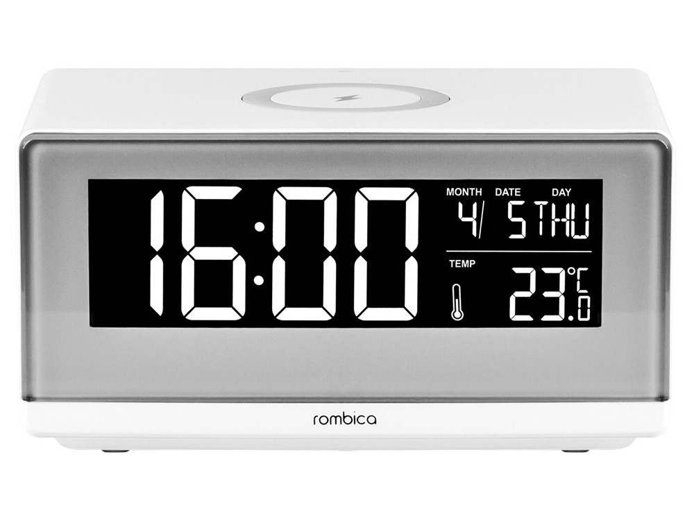 Часы с беспроводным зарядным устройством Rombica Timebox 2, белый - фото 2 - id-p87295156