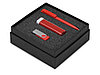 Подарочный набор On-the-go с флешкой, ручкой и зарядным устройством, красный, фото 2