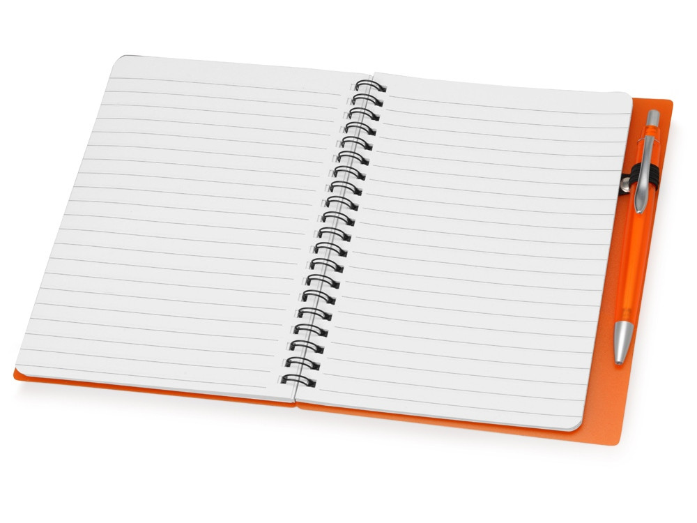 Блокнот Контакт с ручкой, оранжевый - фото 3 - id-p87292002