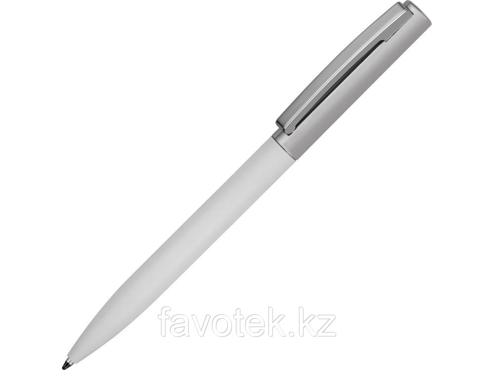 Ручка металлическая soft-touch шариковая Tally с зеркальным слоем, серебристый/белый
