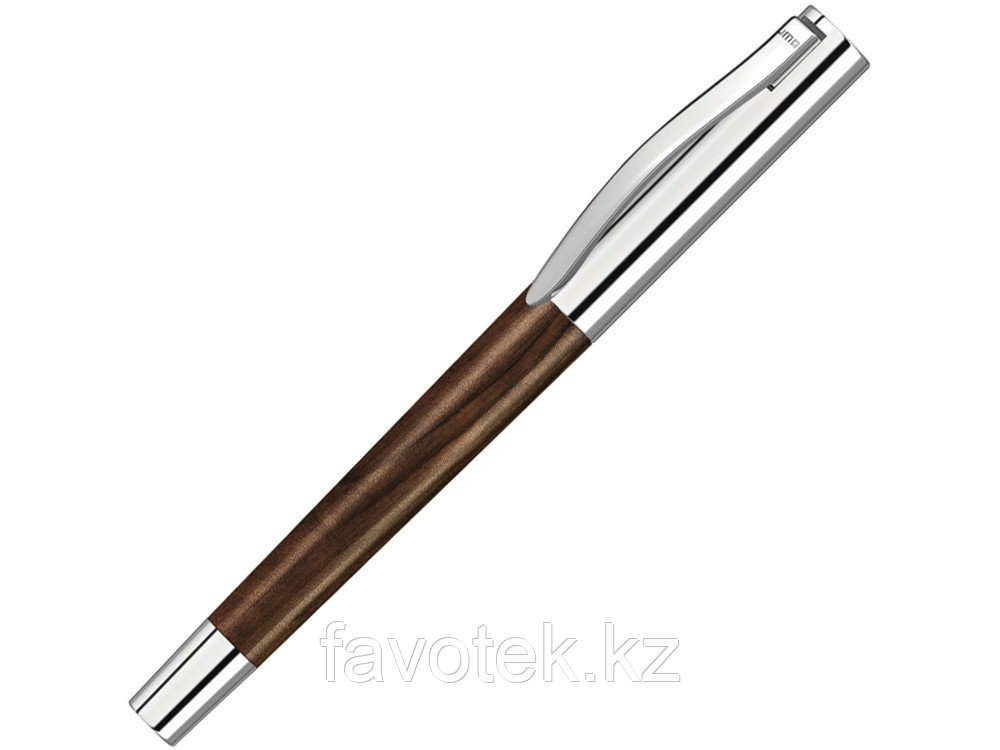 Ручка роллер TITAN WOOD R, синий, 0.7 мм, коричневый/серебряный