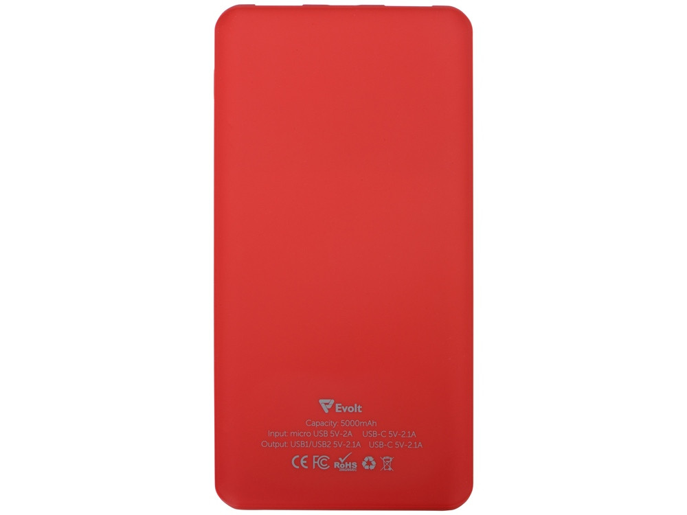 Портативное зарядное устройство Reserve с USB Type-C, 5000 mAh, красный - фото 3 - id-p87293946