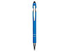 Ручка металлическая soft-touch шариковая со стилусом Sway, голубой/серебристый, фото 2
