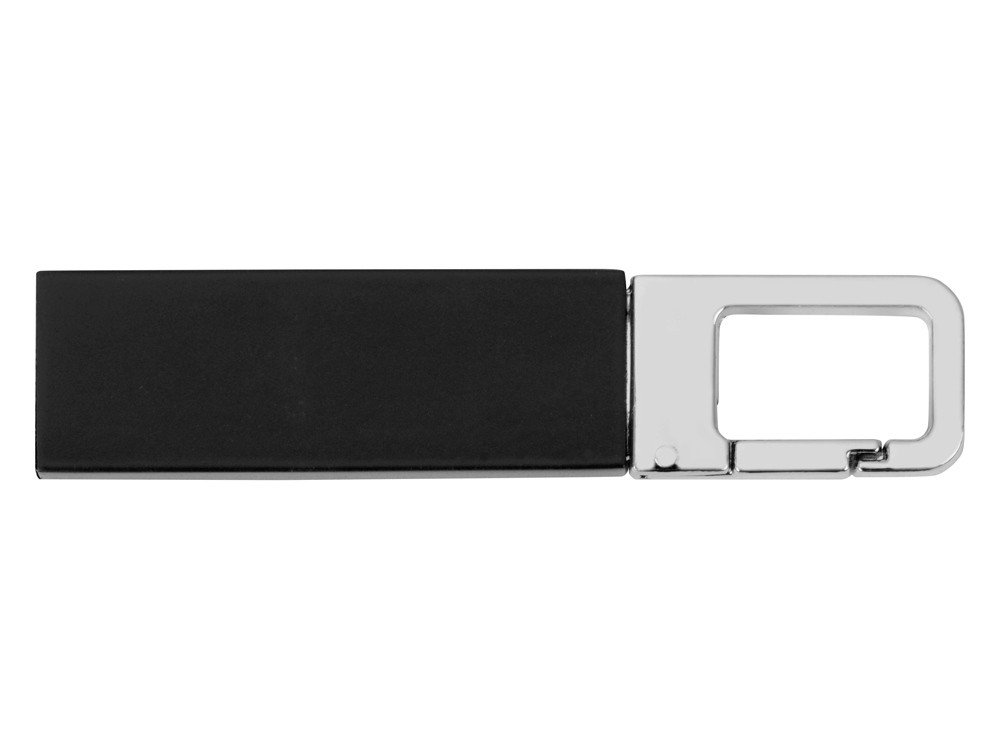 Флеш-карта USB 2.0 16 Gb с карабином Hook, черный/серебристый - фото 2 - id-p87293970