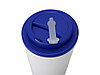 Пластиковый стакан Take away с двойными стенками и крышкой с силиконовым клапаном, 350 мл, белый/синий, фото 3