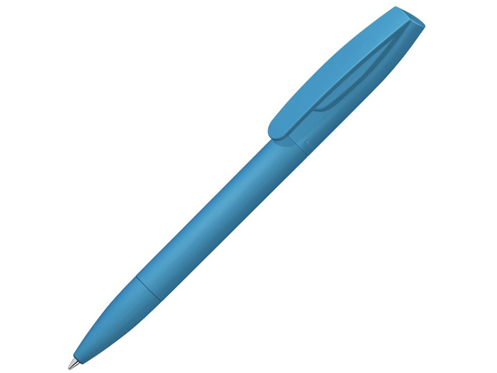 Шариковая ручка Coral Gum с прорезиненным soft-touch корпусом и клипом., голубой - фото 1 - id-p87295550