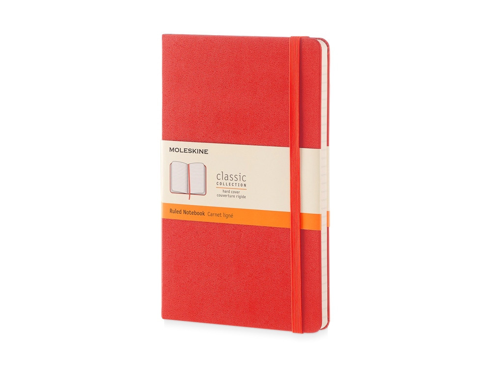 Записная книжка Moleskine Classic (в линейку) в твердой обложке, Large (13х21см), красный - фото 1 - id-p87291627