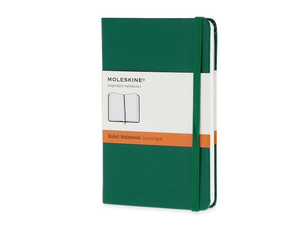 Записная книжка Moleskine Classic (в линейку) в твердой обложке, Pocket (9x14см), зеленый - фото 1 - id-p87291629