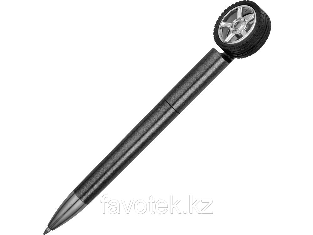 Ручка пластиковая шариковая со спиннером Wheel, темно-серый/серебристый