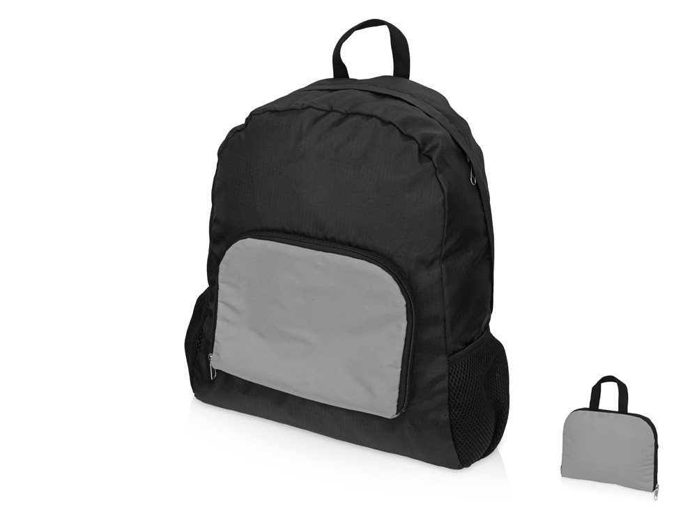 Рюкзак складной Reflector со светоотражающим карманом, темно-серый/серебристый - фото 1 - id-p87294850