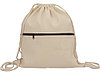 Рюкзак-мешок хлопковый Lark с цветной молнией, натуральный/черный, фото 3
