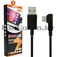 Зарядный USB кабель Type-c L образный разъем длина 1 метр Moxom UC-08 2.4А micro черный